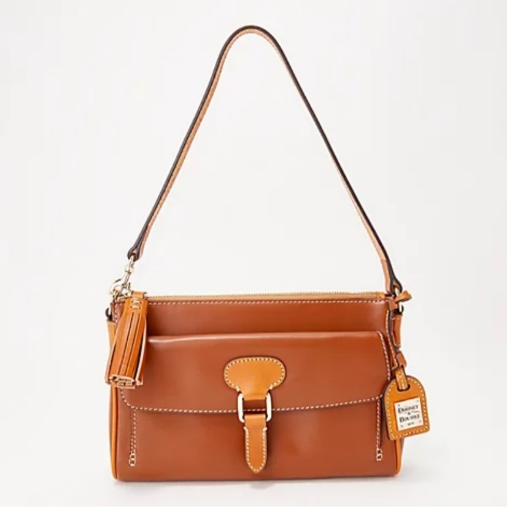 NEW - Dooney & Bourke Wexford Leather Dana Pocket Clutch in Natural